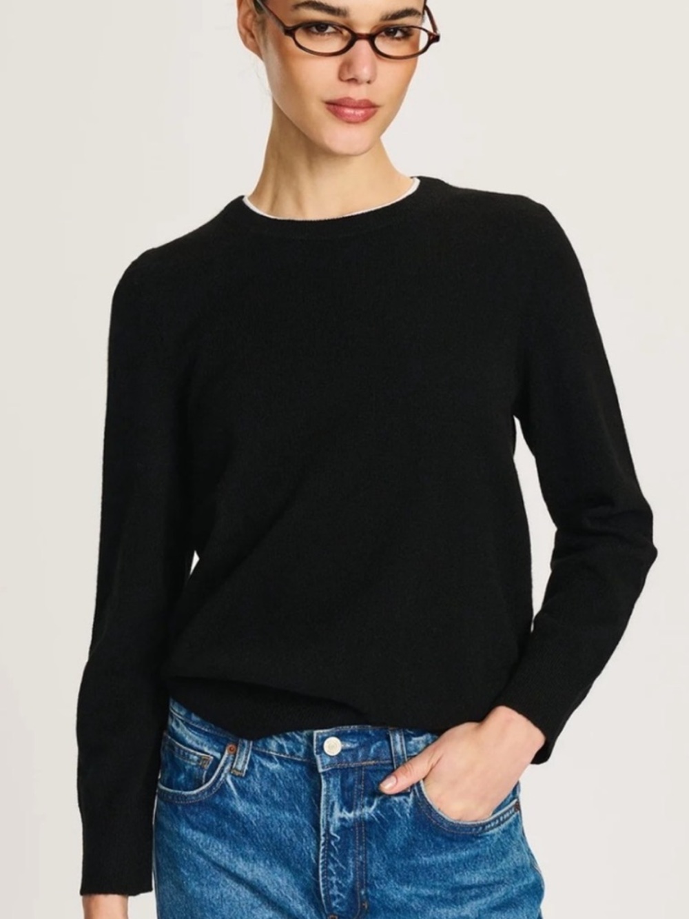 NAADAM Black 100% Crewneck Cashmere Sweater NWOT (a0238)